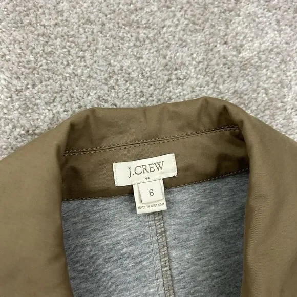 J CREW Factory Double Breasted Trench Coat Jacket Khaki Tan Women's Size 6 - Picture 6 of 11